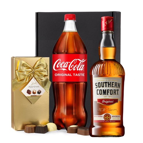 Southern Comfort with Coca-Cola & Chocolates Gift Box | Spirit Mixer Set